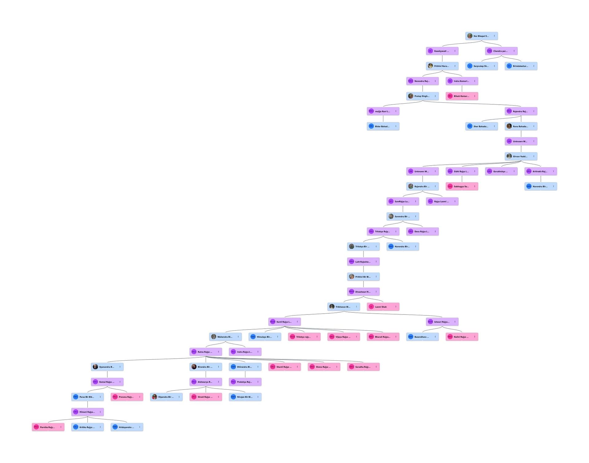 Family tree illustration with generations