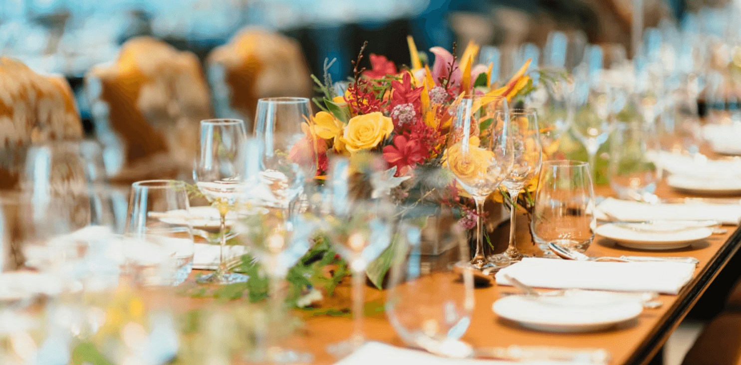 Beautifully decorated event celebration table